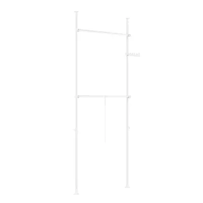 SoBuy Teleskopski stoječi obešalnik Bela 75x9x227cm Funkcionalen FRG109-II-W