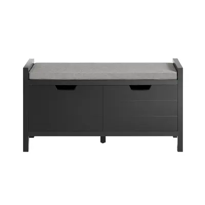 SoBuy Klop s predalom za čevlje Črn 91x30x50cm Funkcionalen FSR63-II-SCH