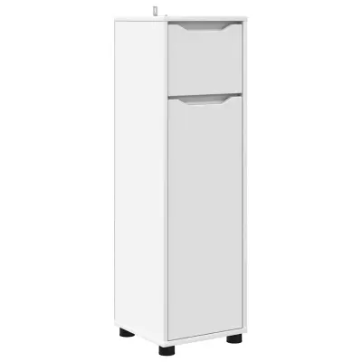 vidaXL Kopalniška omarica Bela 30,5 x 30 x 101 cm Konstruiran les