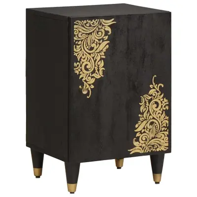 vidaXL Kopalniška omarica Črna 38 x 33 x 58 cm Masiven les manga