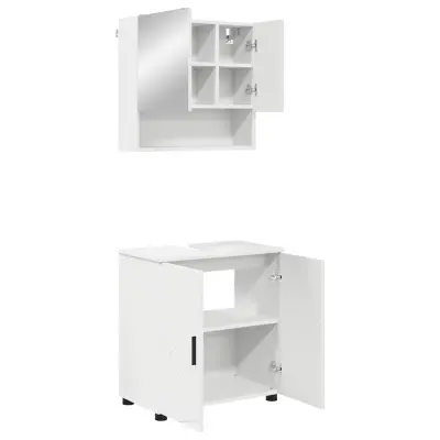vidaXL Komplet pohištva za kopalnico Namestitev na steno 2 pcs Bela