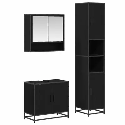 vidaXL Komplet pohištva za kopalnico z vrati 3 pcs artisan hrast