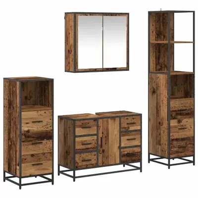vidaXL Komplet pohištva za kopalnico 4 pcs Star les 80 x 33 x 60 cm