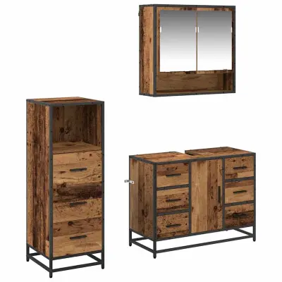 vidaXL Komplet pohištva za kopalnico 3 pcs Star les 80 x 33 x 60 cm