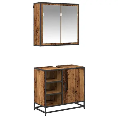 vidaXL Komplet pohištva za kopalnico 2 pcs Star les Konstruiran les