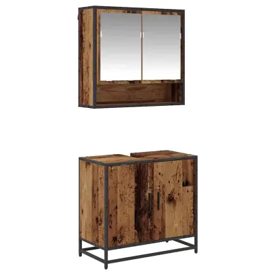 vidaXL Komplet pohištva za kopalnico 2 pcs Star les Konstruiran les