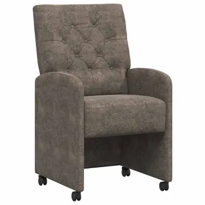 vidaXL Jedilni stoli s kolesi 2 pcs Temno siva 58 x 67 x 97 cm