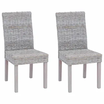 vidaXL Jedilni stol 2 pcs Bela pranja 45 x 54 x 93 cm