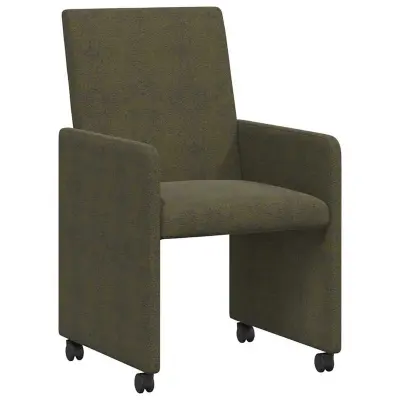 vidaXL Jedilni stoli s kolesi 2 pcs Vojaško zelena 57 x 66 x 94 cm