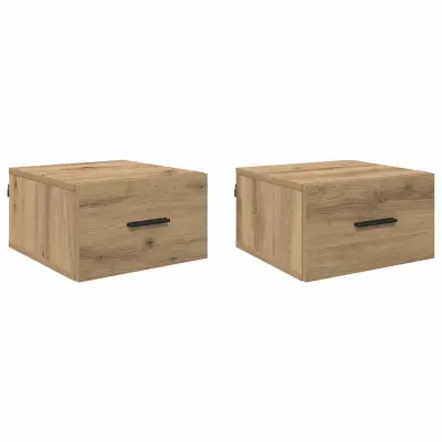 vidaXL Nočna omarica s predalom 2 pcs artisan hrast 35 x 35 x 20 cm