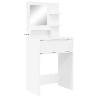 vidaXL Toaletne mize za spalnice Visok sijaj bela 80 x 39,6 x 135 cm