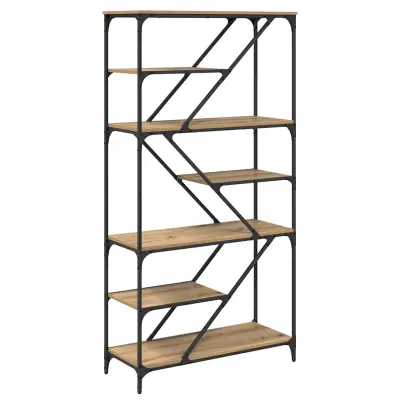 vidaXL Knjižna polica Umetni hrast 91 x 36 x 176 cm Konstruiran les