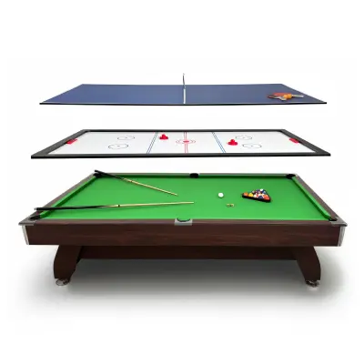Biljardna miza večnamenska igralna miza  – biljard, air hockey, namizni tenis THUNDER® BROWN 7FT