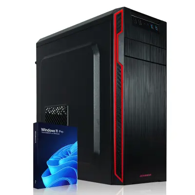 Greed® Silent GT PC - namizni / pisarniški računalnik - AMD Ryzen 5 5500GT - 4,4 GHZ - 32GB RAM - 1TB SSD - DVD+RW - USB 3.1 - WLAN - Win11 Pro