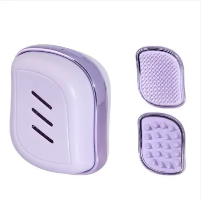 Dvostranski 2-v-1 masažni glavnik za nego lasišča in lajšanje srbenja Purple