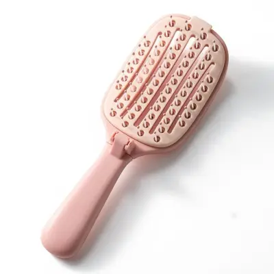 Zložljiv Prenosni Masažni Styling Glavnik za Visoko Spuščene Lase Pink