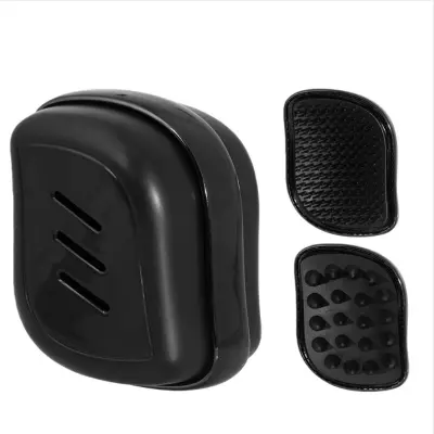 Dvostranski 2-v-1 masažni glavnik za nego lasišča in lajšanje srbenja Black