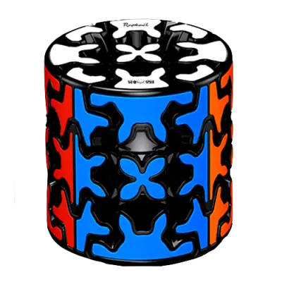 Qiyi Gear Cylinder črne barve s ploščicami