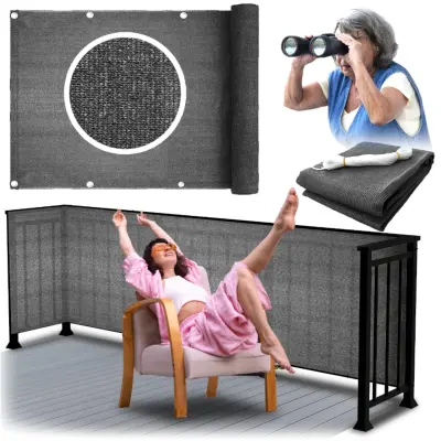 Balkonska prevleka, vodoodporna mreža za ograjo iz terasne preproge 0,8×5 m GoGarden