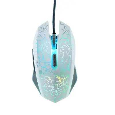Žična mehanska igralna miška z RGB osvetlitvijo in ergonomsko obliko White
