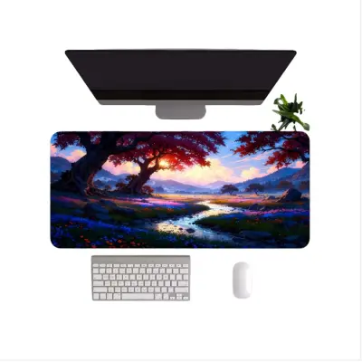 Krajinska podloga za tipkovnico in miško - naravna guma, nedrseča, šivani rob  Velika