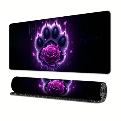 Podloga za miško z motivom cvetja - nedrseča podloga za igralno mizo  Majhna