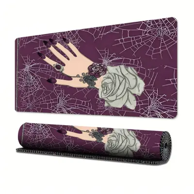 Gumijasta podloga za miško s cvetličnim vzorcem - nedrseča, okolju prijazna  Velika