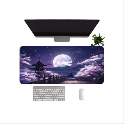 Krajinska podloga za miško in tipkovnico - naravna guma, nedrseča, šivan rob  Majhna