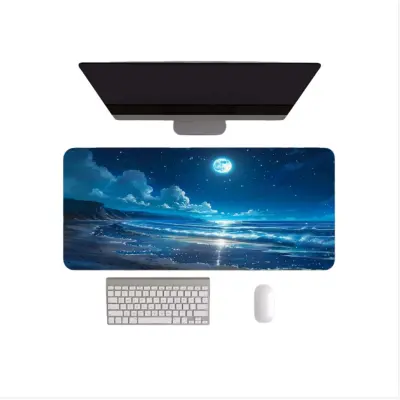 Podloga za miško in tipkovnico z motivom pokrajine - naravna guma, protizdrsna  L