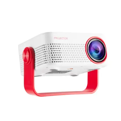 Prenosni domači projektor s 3D in WiFi, podpora 1080P, HDMI/USB/TF White+Red