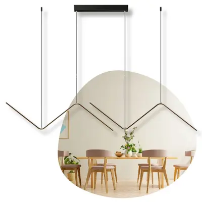 Črna cikcak viseča svetilka