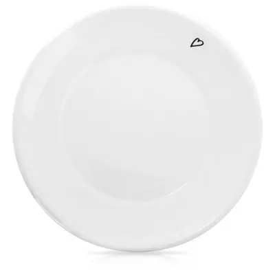 Majhen bel keramični krožnik SRCE 12 cm