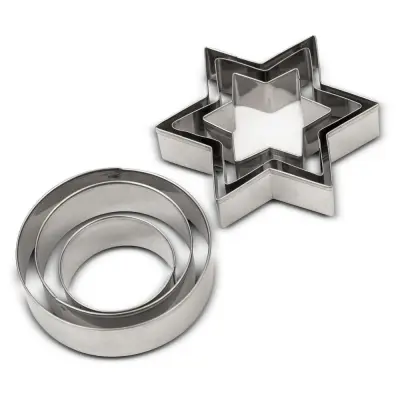 Modelčki za piškote iz jekla, okrogle zvezde MISTY, 4-7 cm, 6 kosov.