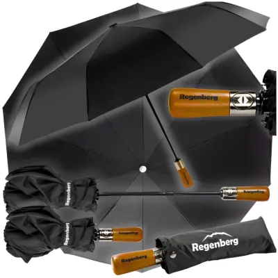 Zložljivi dežnik za moške, odporen proti dežju, velik, črn, za očetov dan