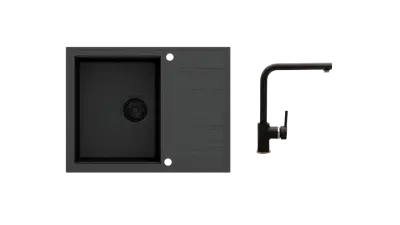 Pomivalno korito SINK SOLUTION SET RABAT črn