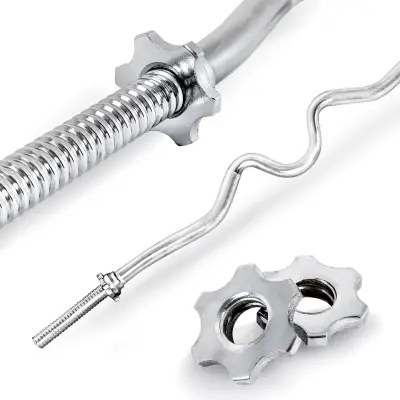 Drog za uteži-močno ukrivljena vijačna hantel palica – 120 cm, 30 mm, 150 kg nosilnosti THUNDER®