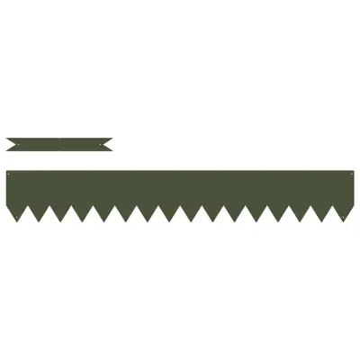 vidaXL Robovi trave 10 pcs Oljčno zelena 100 x 0,05 x 20 cm Medenina