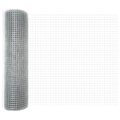 vidaXL Ograja z varjeno žico srebrna 0.8 x 25 m Jeklo