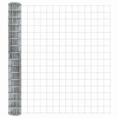 vidaXL Evropska ograja srebrna 1.5 x 10 m