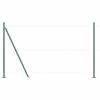vidaXL Ograjni stebri 13 pcs Zelena Ø32mm 170 cm Pocinkano jeklo