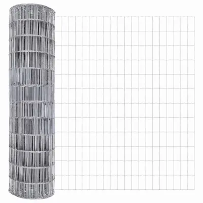 vidaXL Evropska ograja srebrna 1.5 x 10 m