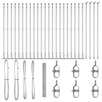 vidaXL Ogrodje s stebri srebrna 1.5 x 50 m Jeklo s PVC premazom