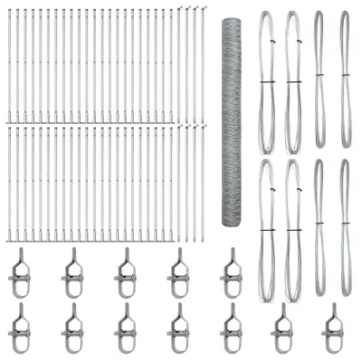 vidaXL Ogrodje s stebri srebrna 1.5 x 100 m Jeklo s PVC premazom