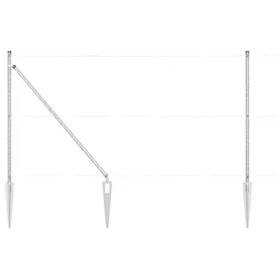 vidaXL Ograjni stebri 7 pcs srebrna Ø32mm 140 cm Pocinkano jeklo