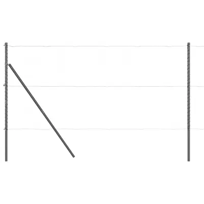 vidaXL Ograjni stebri 7 pcs Siva Ø32mm 190 cm Pocinkano jeklo