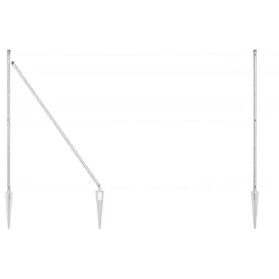 vidaXL Ograjni stebri 7 pcs srebrna Ø32mm 170 cm Pocinkano jeklo