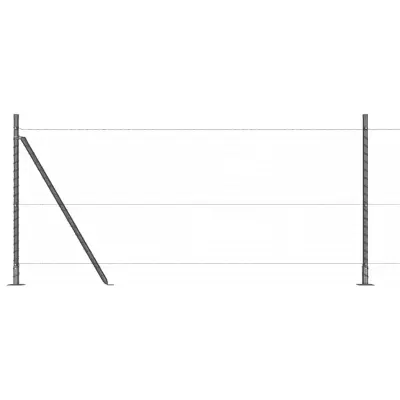 vidaXL Ograjni stebri 7 pcs Siva Ø32mm 90 cm Pocinkano jeklo