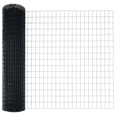 vidaXL Evropska ograja Siva 1 x 25 m PVC prevlečen železo