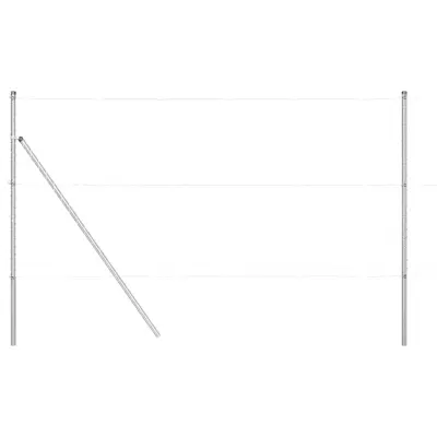 vidaXL Ograjni stebri 13 pcs srebrna Ø32mm 200 cm Pocinkano jeklo