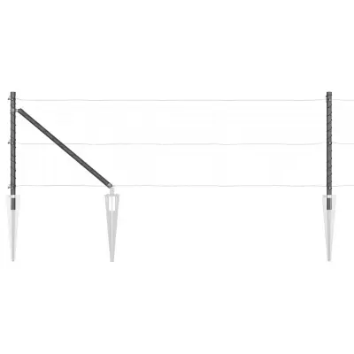 vidaXL Ograjni stebri 7 pcs Siva Ø32mm 100 cm Pocinkano jeklo